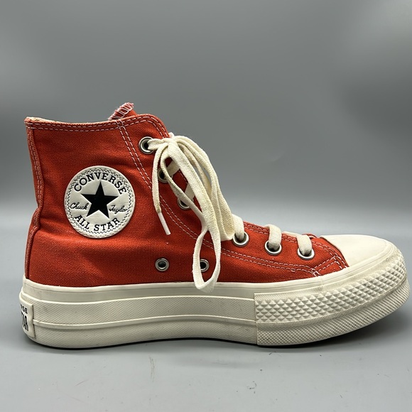 🍑Converse Lift Platform Hi Top 'Peaches' with Embroidery Peach Patch🍑 - Picture 5 of 9